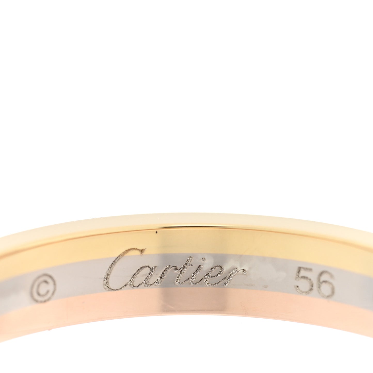 18K Pink White Yellow Gold 3.5mm Vendome Louis Cartier Wedding Band Ring 56 7.5