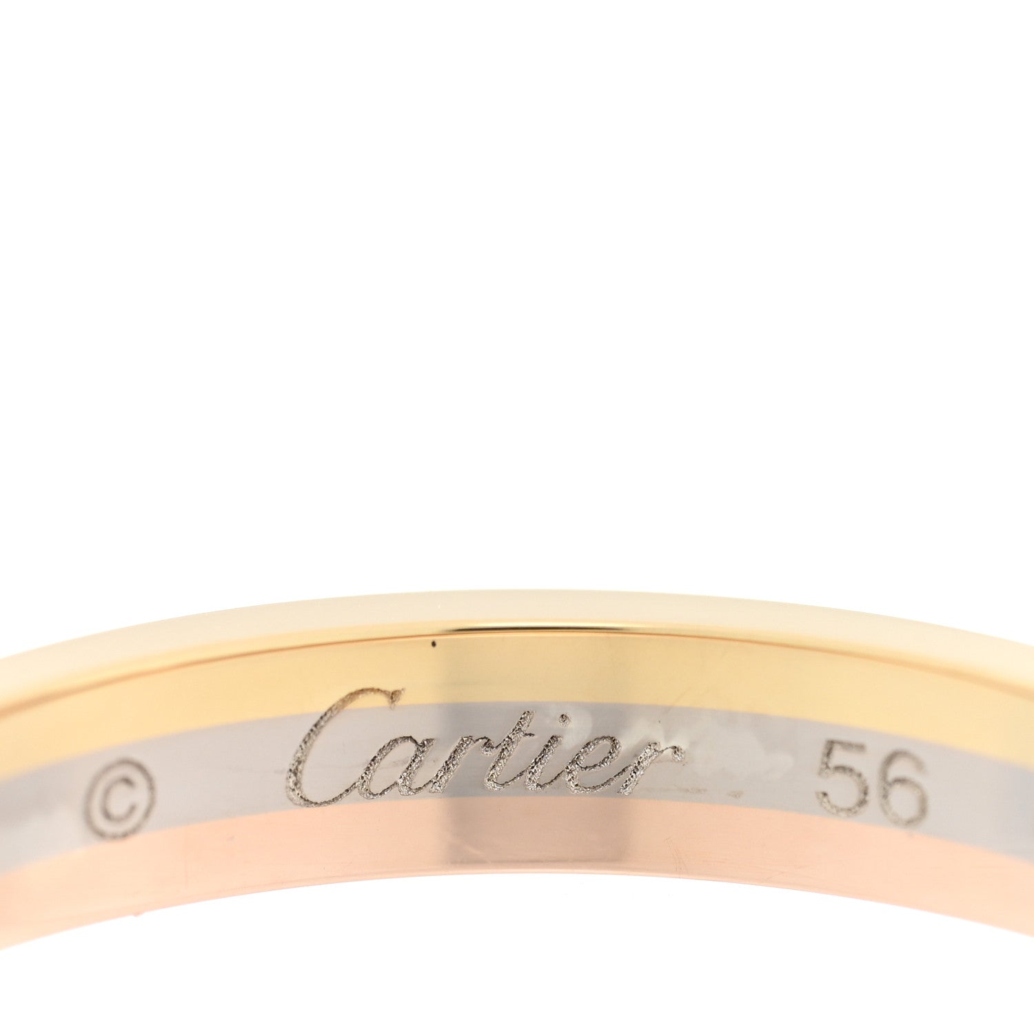 Cartier 18K Pink White Yellow Gold 3.5mm Vendome Louis Cartier Wedding Band Ring 56 7.5 4 of 5