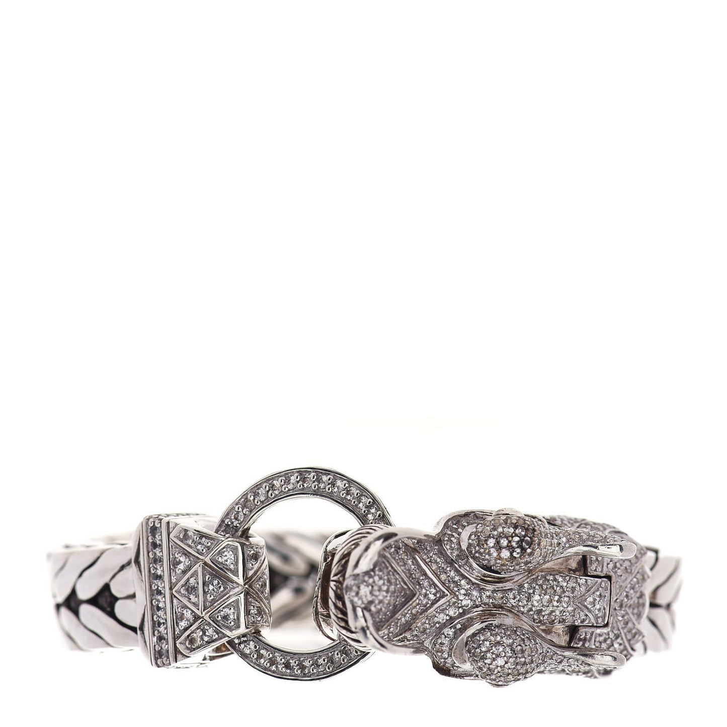 Sterling Silver White Sapphire Naga Bracelet