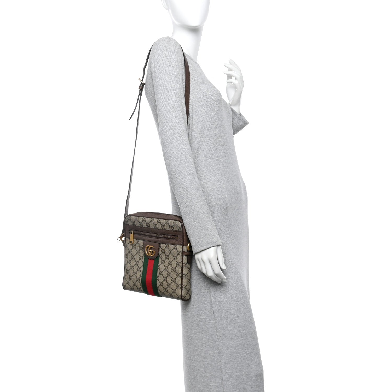 Gucci GG Supreme Monogram Web Small Ophidia Messenger Bag Brown 2 of 17