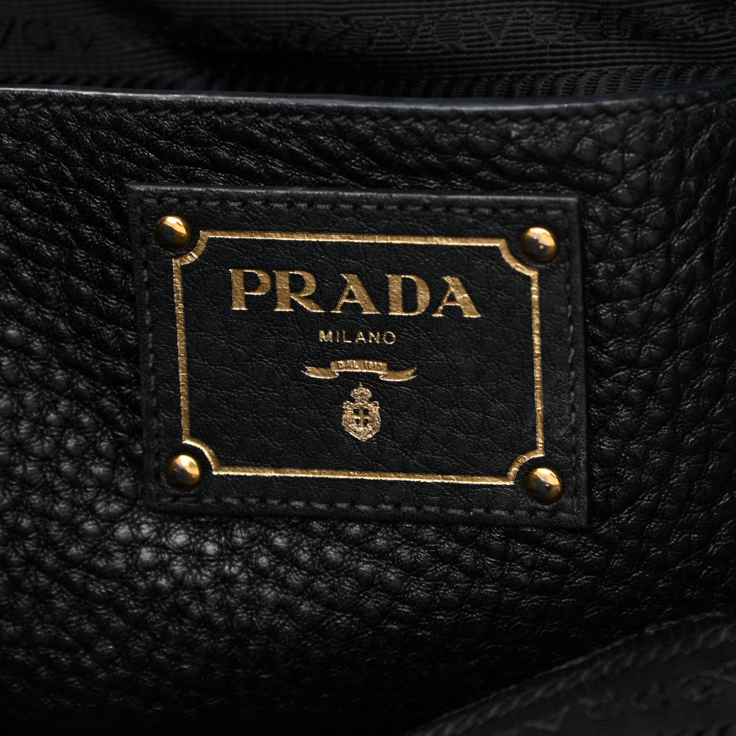 Prada Vitello Daino Side Pocket Tote Black 5 of 15