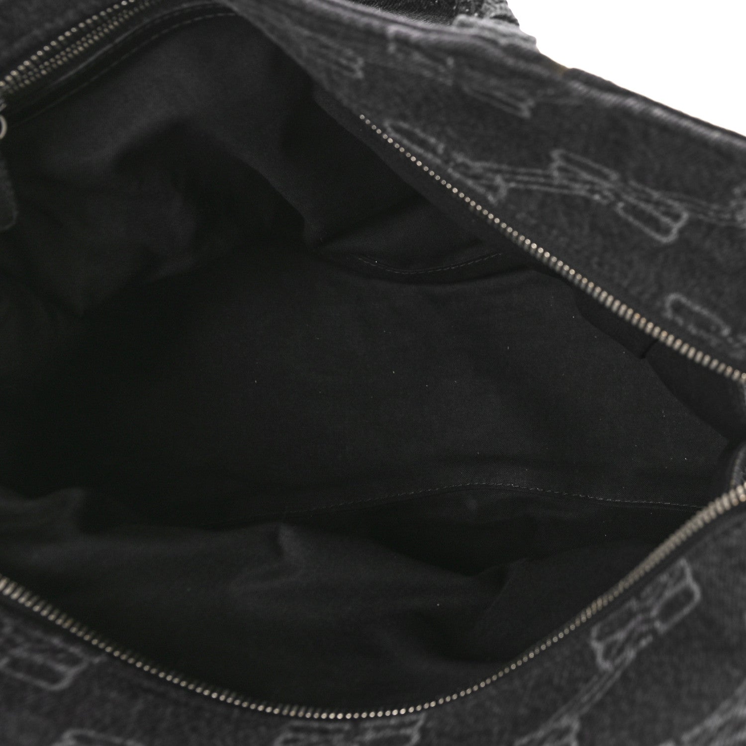 Balenciaga Washed Denim BB Monogram Neo Cagole City Handbag Black 5 of 8