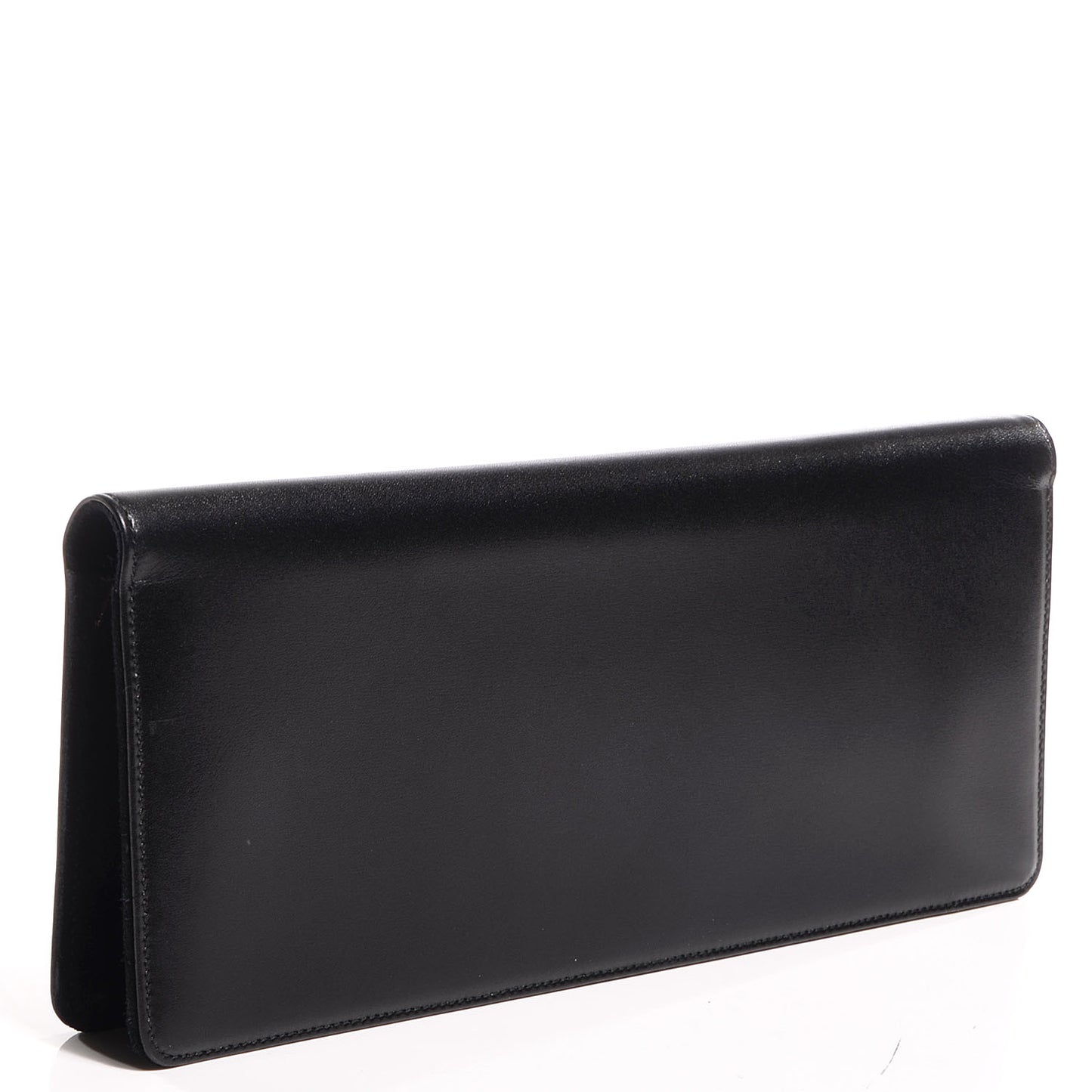 Veau Leather Suede Travel Wallet Black