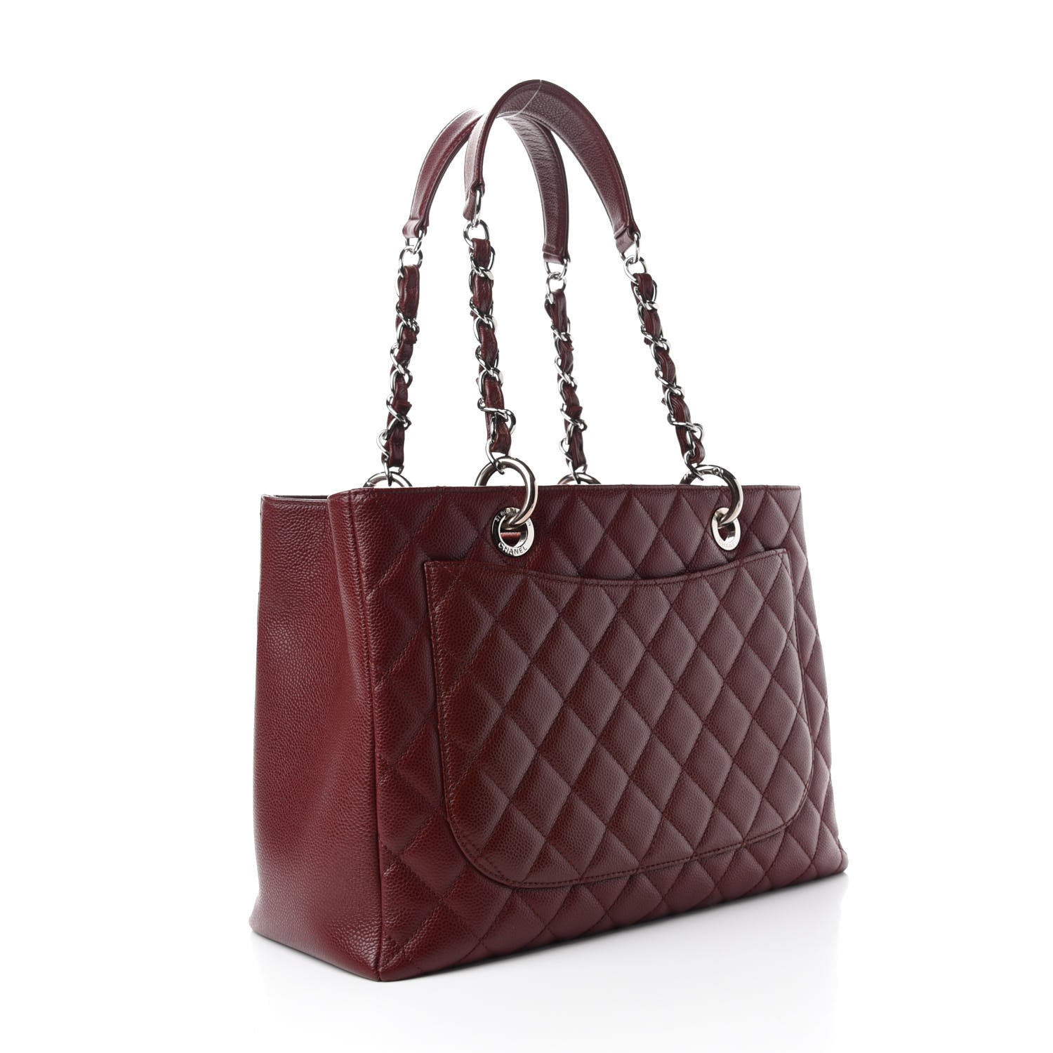 Chanel Caviar Quilted Grand Shopping Tote GST Burgundy 3 of 10