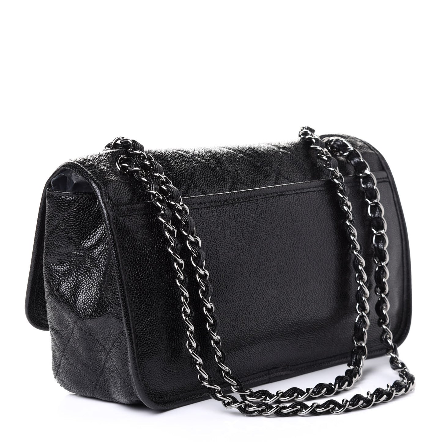 Grained Calfskin Medium Natural Beauty Flap Black