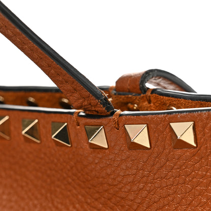 Valentino Garavani Grained Calfskin Rockstud Shoulder Tote Bright Cognac 15 of 18