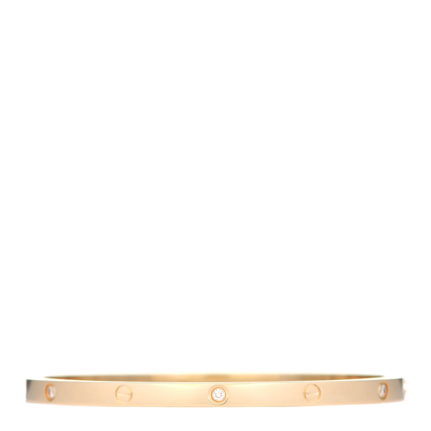 18K Yellow Gold 6 Diamond Small LOVE Bracelet 17