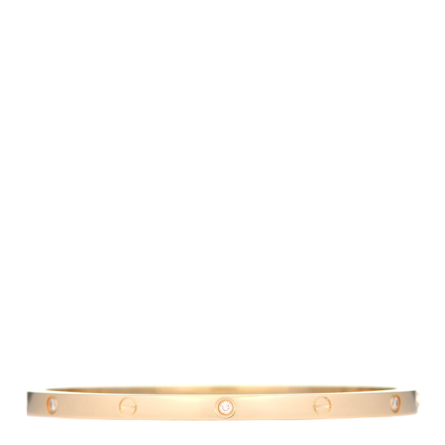 Cartier 18K Yellow Gold 6 Diamond Small LOVE Bracelet 17 1 of 6