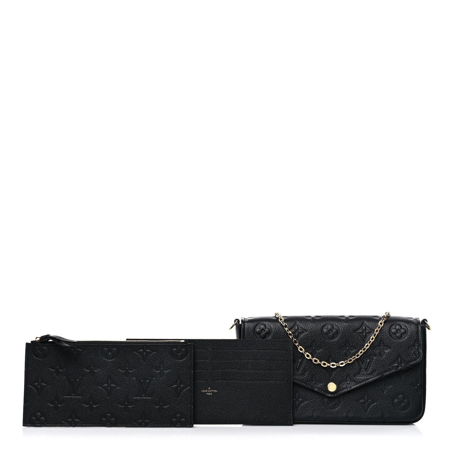 Louis Vuitton Empreinte Pochette Felicie Chain Wallet Black 1 of 13