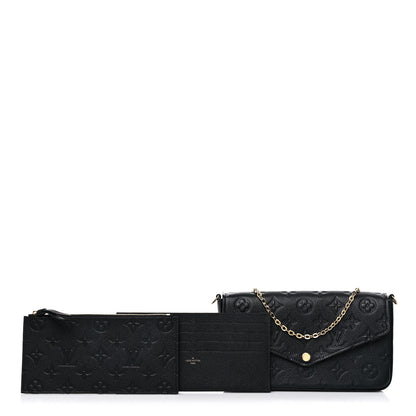Louis Vuitton Empreinte Pochette Felicie Chain Wallet Black 1 of 13