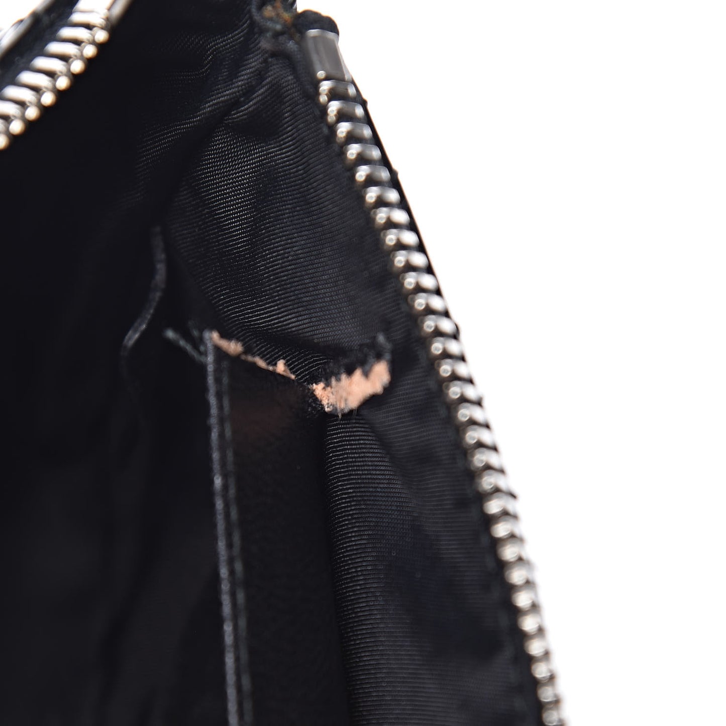 Patent Cannage Chain Pouch Black