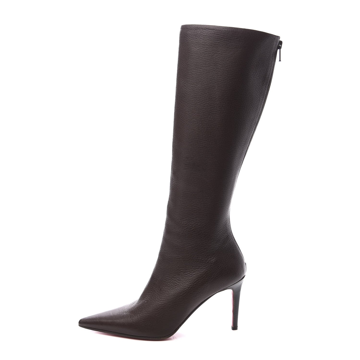 Christian Louboutin Calfskin 85 Knee High Boot 35 Dark Brown 1 of 10