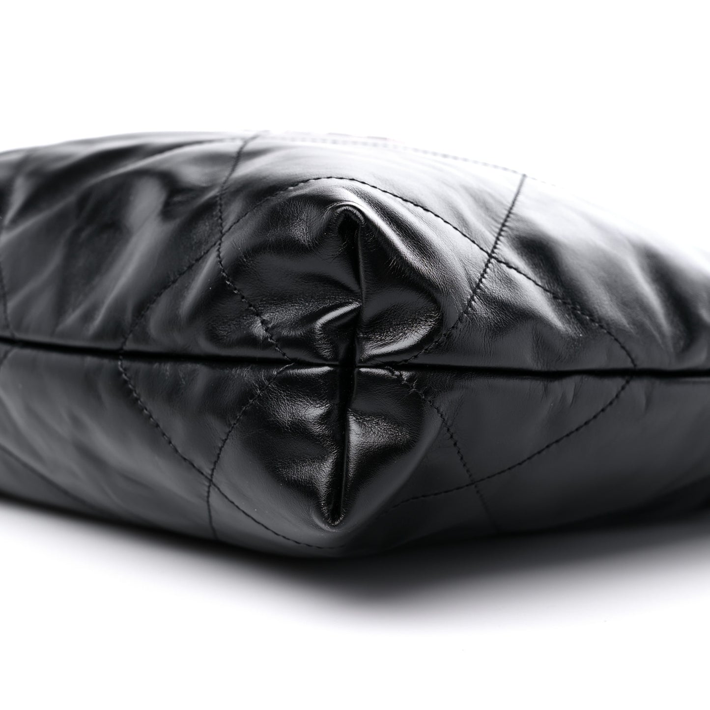 Shiny Calfskin Quilted Small Chanel 22 Black