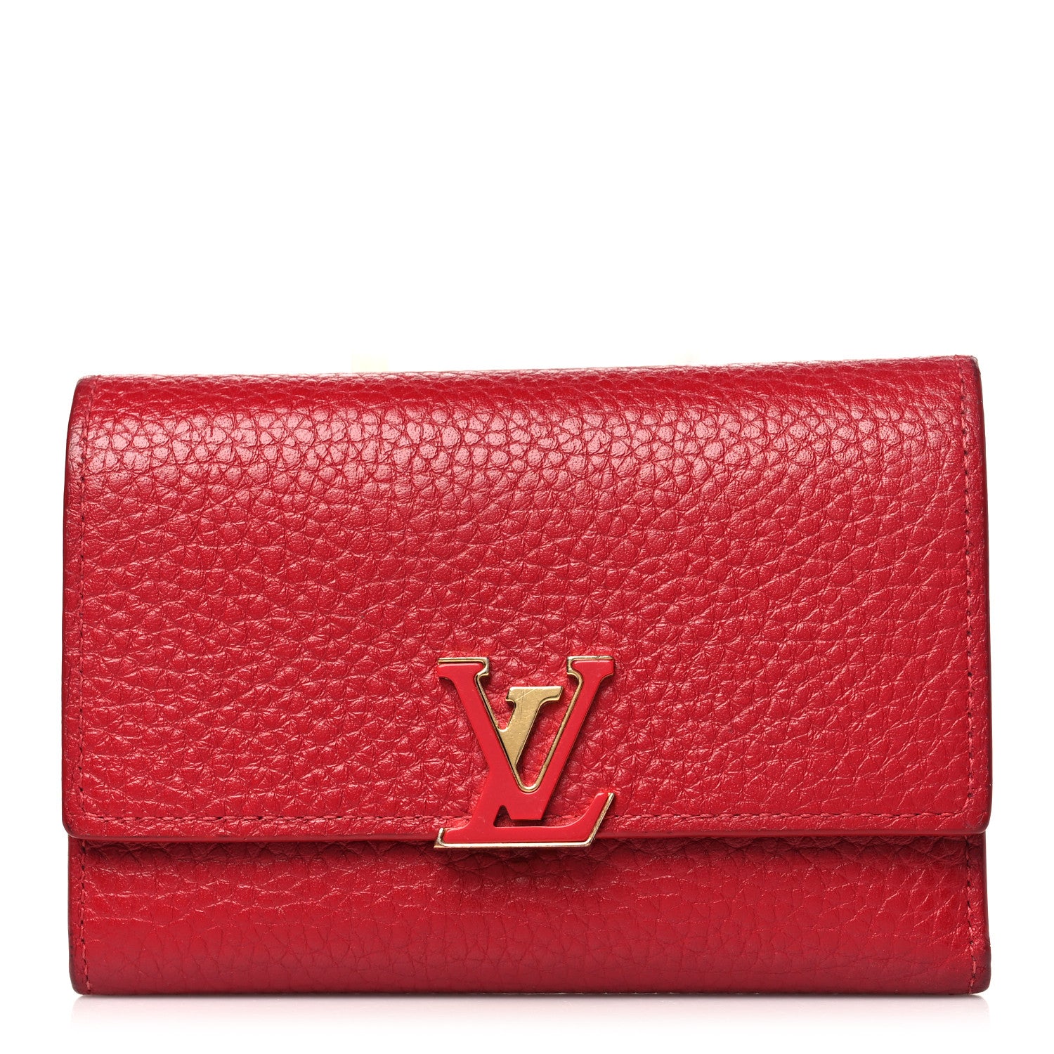 Louis Vuitton Taurillon Capucines Compact Wallet Scarlet 1 of 9