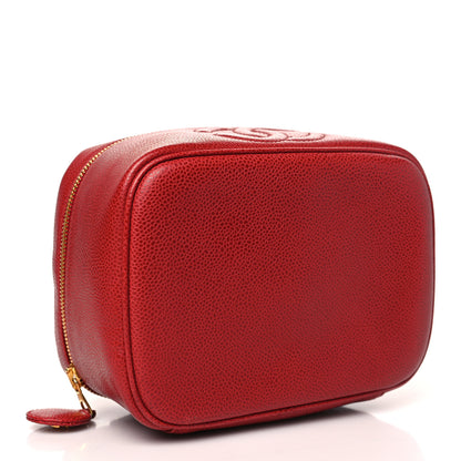 Chanel Caviar Vanity Cosmetic Case Red 4 of 11