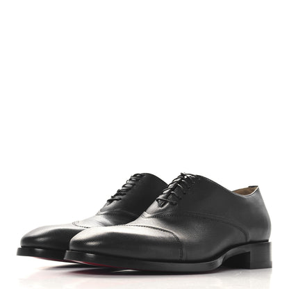 Christian Louboutin Petit Grained Calfskin Boabi Flat Oxfords 42.5 Black 4 of 9
