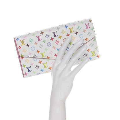 Louis Vuitton Monogram Multicolor Sarah Wallet NM White Litchi 2 of 6