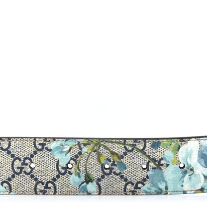 Gucci GG Supreme Monogram Blooms Plaque Belt 80 32 Blue 3 of 5