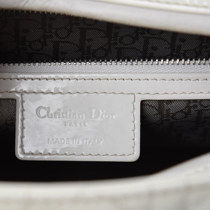 Christian Dior Patent Cannage Large Lady Dior White 7 of 19