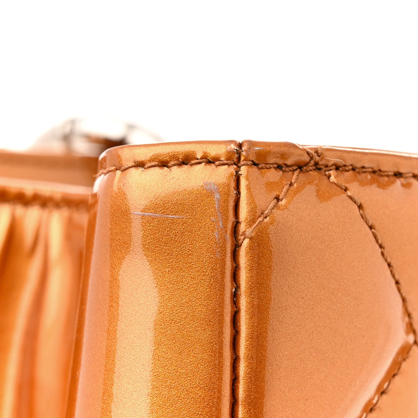 Metallic Patent Quilted Grand Shopping Tote GST Bronze