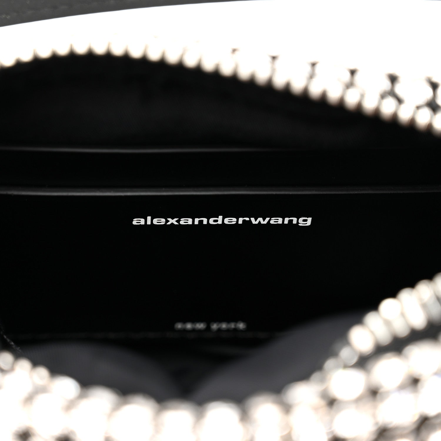 Alexander Wang Mesh Crystal Rhinestone Mini Heiress Pouch Black Silver 6 of 8