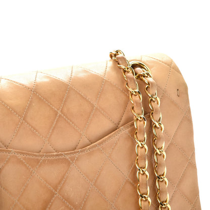 Chanel Lambskin Quilted Medium Double Flap Beige 16 of 20