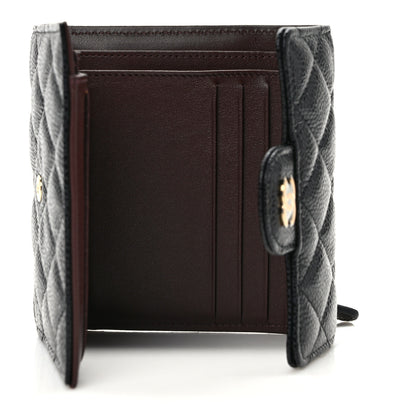 Chanel Caviar Quilted Compact Flap Wallet Black 5 of 8