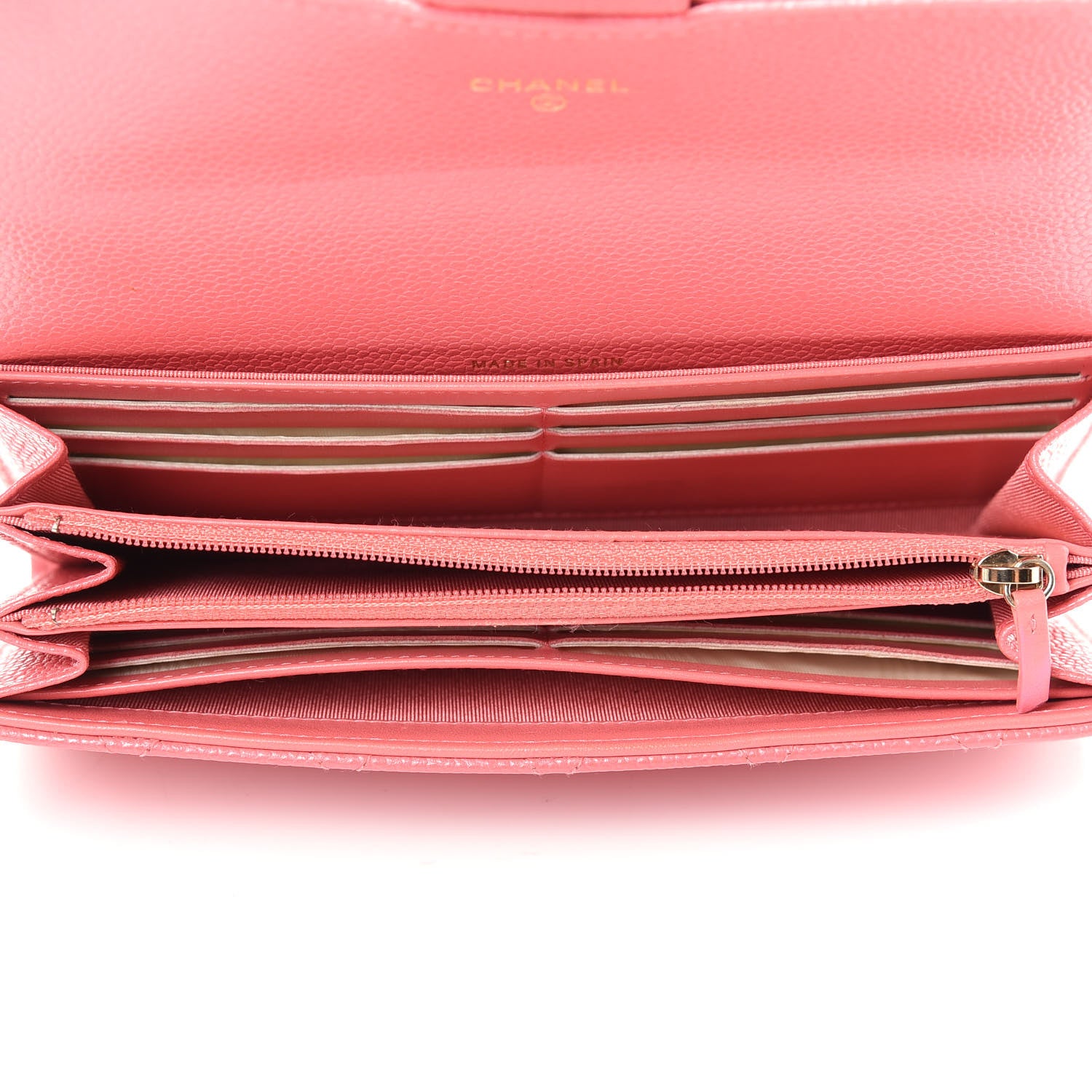 Chanel Caviar Quilted Large Gusset Flap Wallet Pink 5 of 9