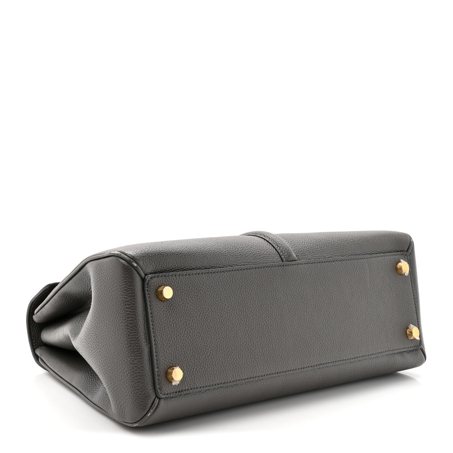 Celine Grained Calfskin Classique Medium 16 Top Handle Bag Grey 3 of 12
