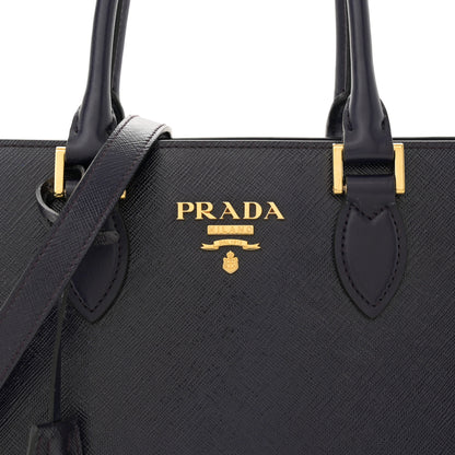 Prada Saffiano Soft Calfskin Small Zippered Tote Baltico 7 of 9