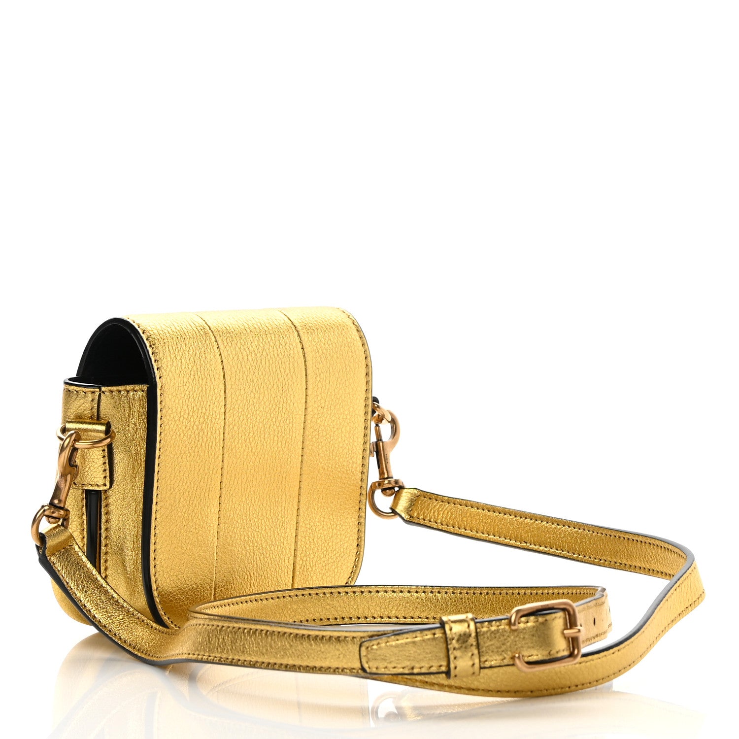 Saint Laurent Metallic Grained Calfskin Mini Betty Satchel Gold 3 of 13