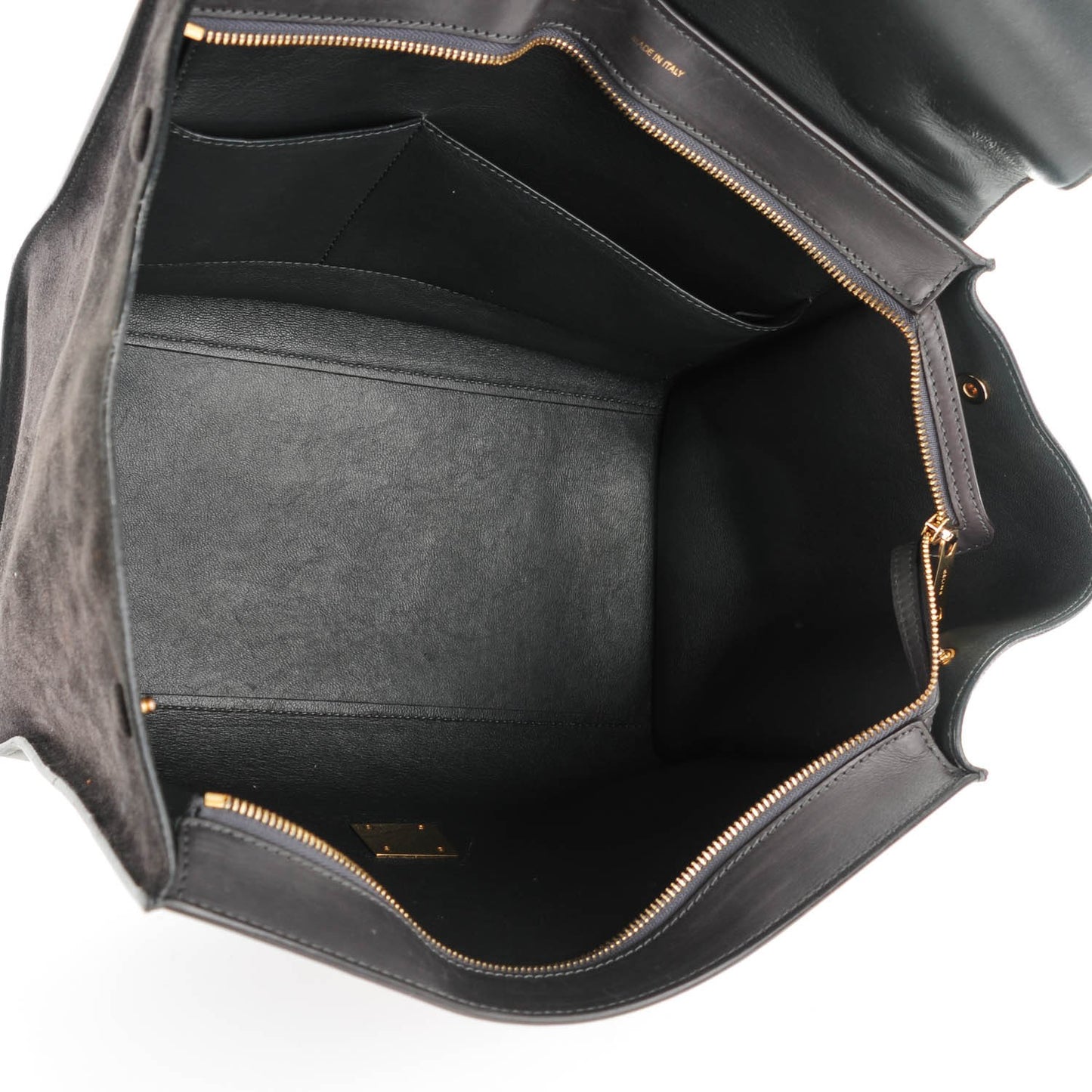 Smooth Calfskin Suede Medium Trapeze Grey