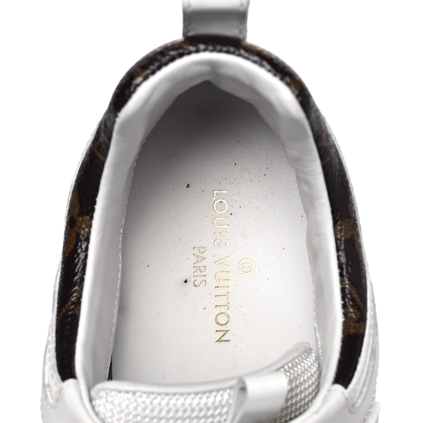 Calfskin Monogram Run Away Sneakers 36 White