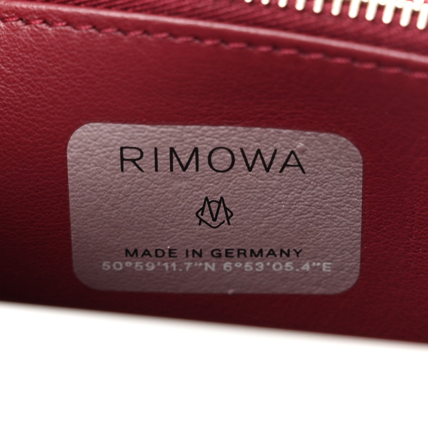 X RIMOWA Aluminum Personal Clutch On Strap Rose