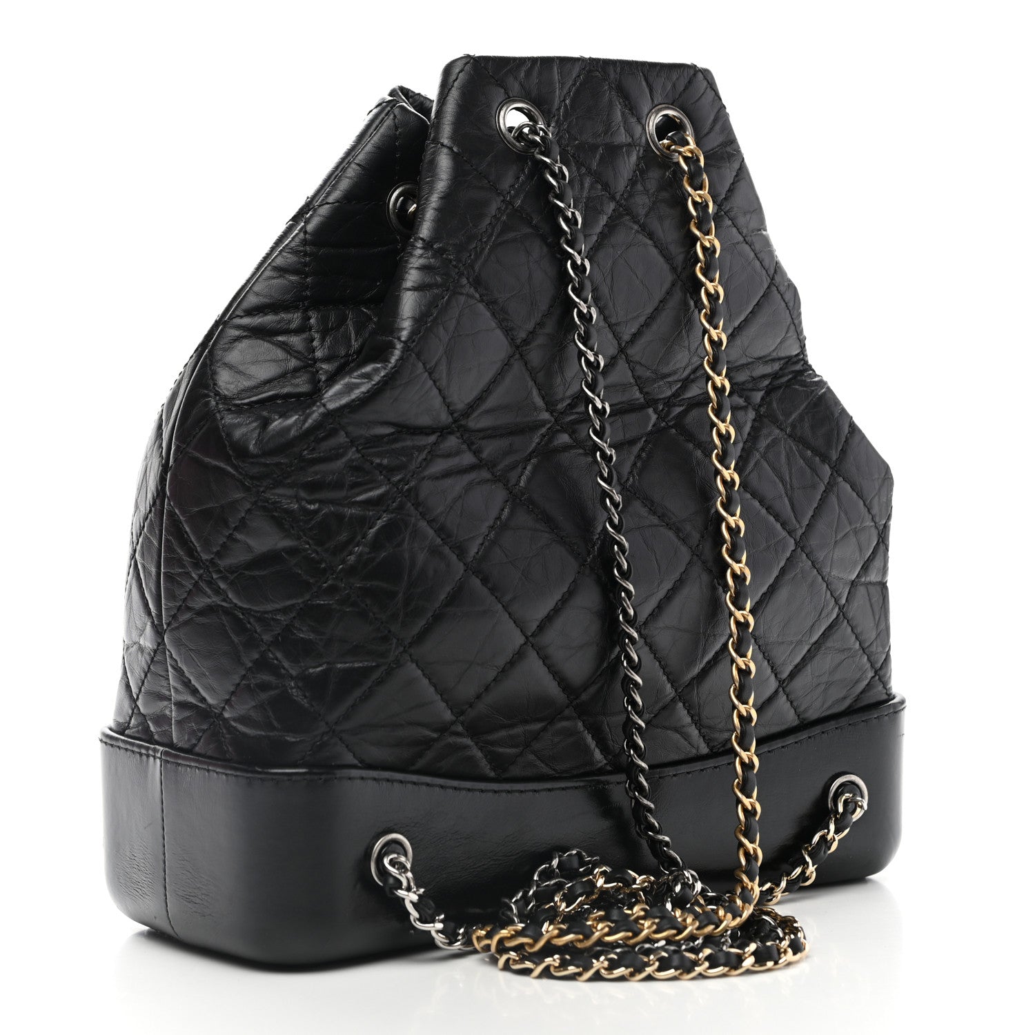 Chanel Aged Calfskin Quilted Gabrielle Backpack Black 3 of 10