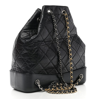 Chanel Aged Calfskin Quilted Gabrielle Backpack Black 3 of 10