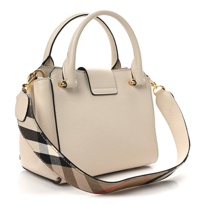 Burberry Soft Grain Calfskin Small Buckle Tote Limestone 3 of 9