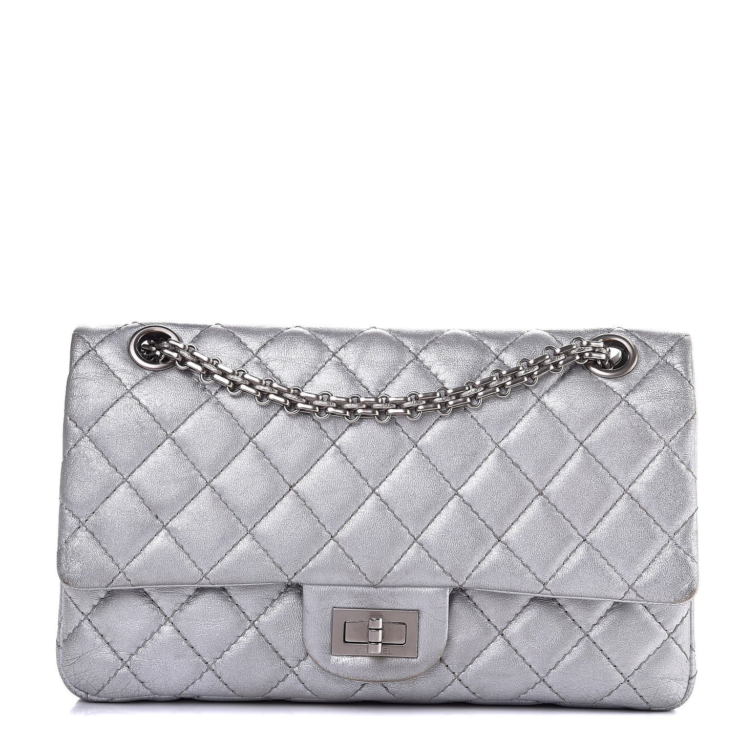 Metallic Calfskin 2.55 Reissue 225 Flap Silver