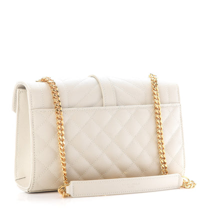Saint Laurent Grain De Poudre Textured Mixed Matelasse Triquilt Small Monogram Satchel Crema Soft 3 of 8