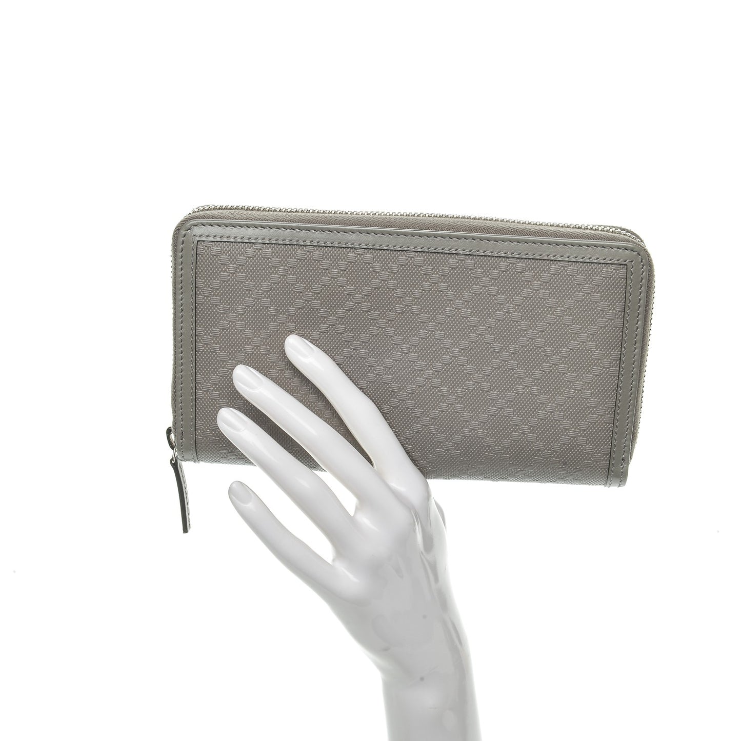 Calfskin Diamante Zip Around Wallet Loess