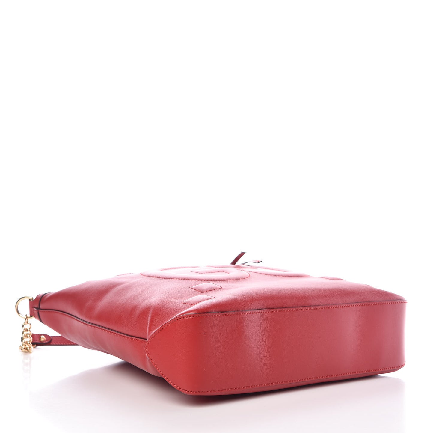 Apollo Calfskin GG Dadini Embroidered Chain Hobo Hibiscus Red