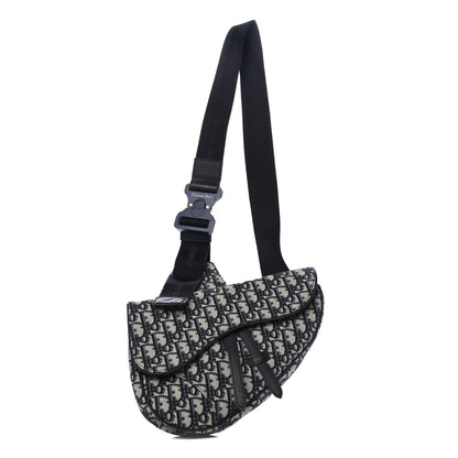 Christian Dior Oblique Mens Saddle Bag Blue 1 of 4