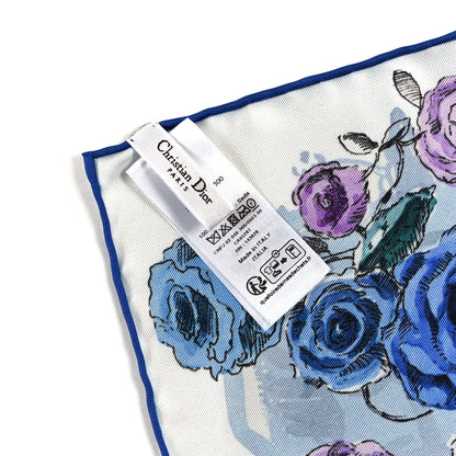 Christian Dior Silk Florilegio 90 Square Scarf Blue Multicolor 3 of 3