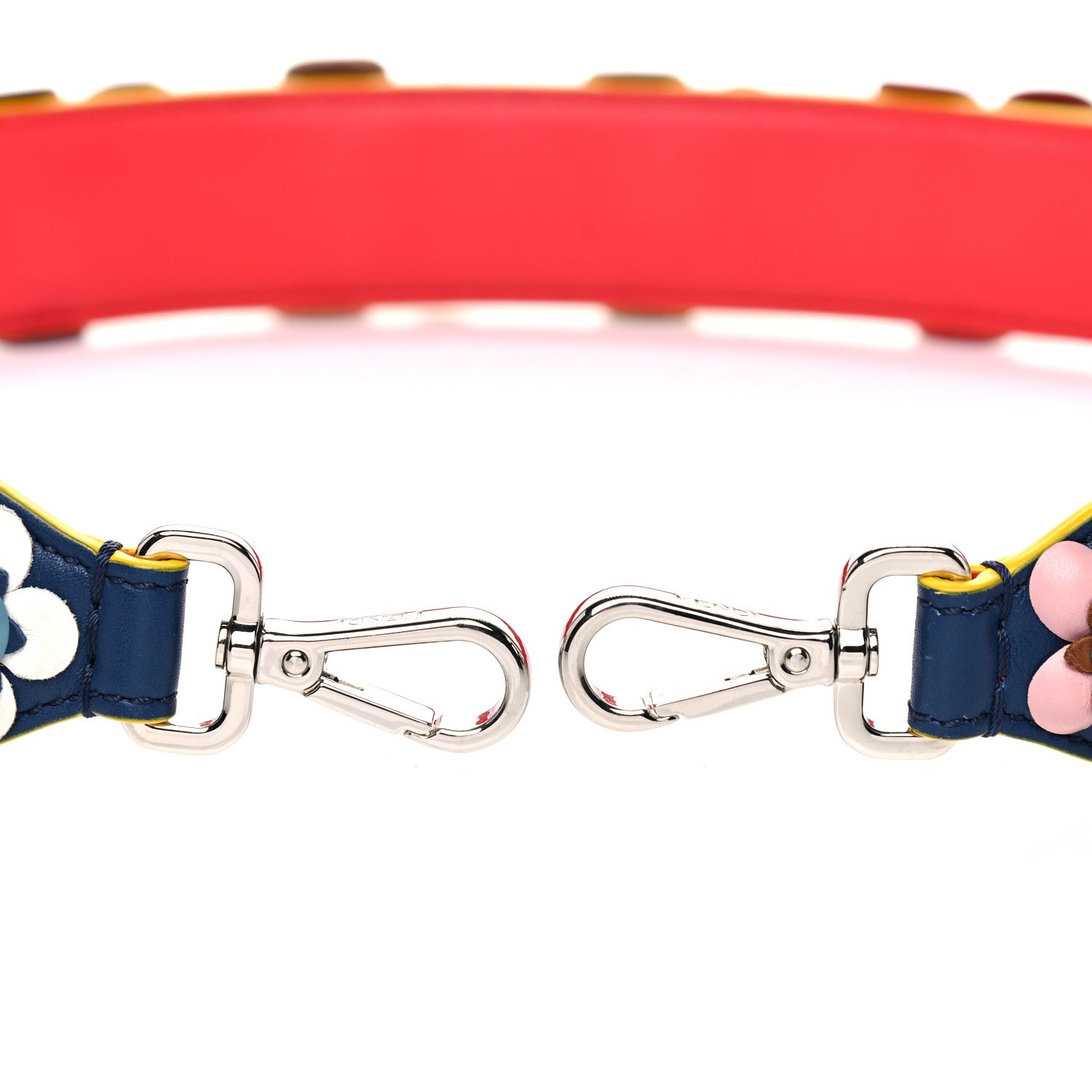 Fendi Vitello Dolce Flowerland Studded Strap You Blue Corallo Multicolor 7 of 8