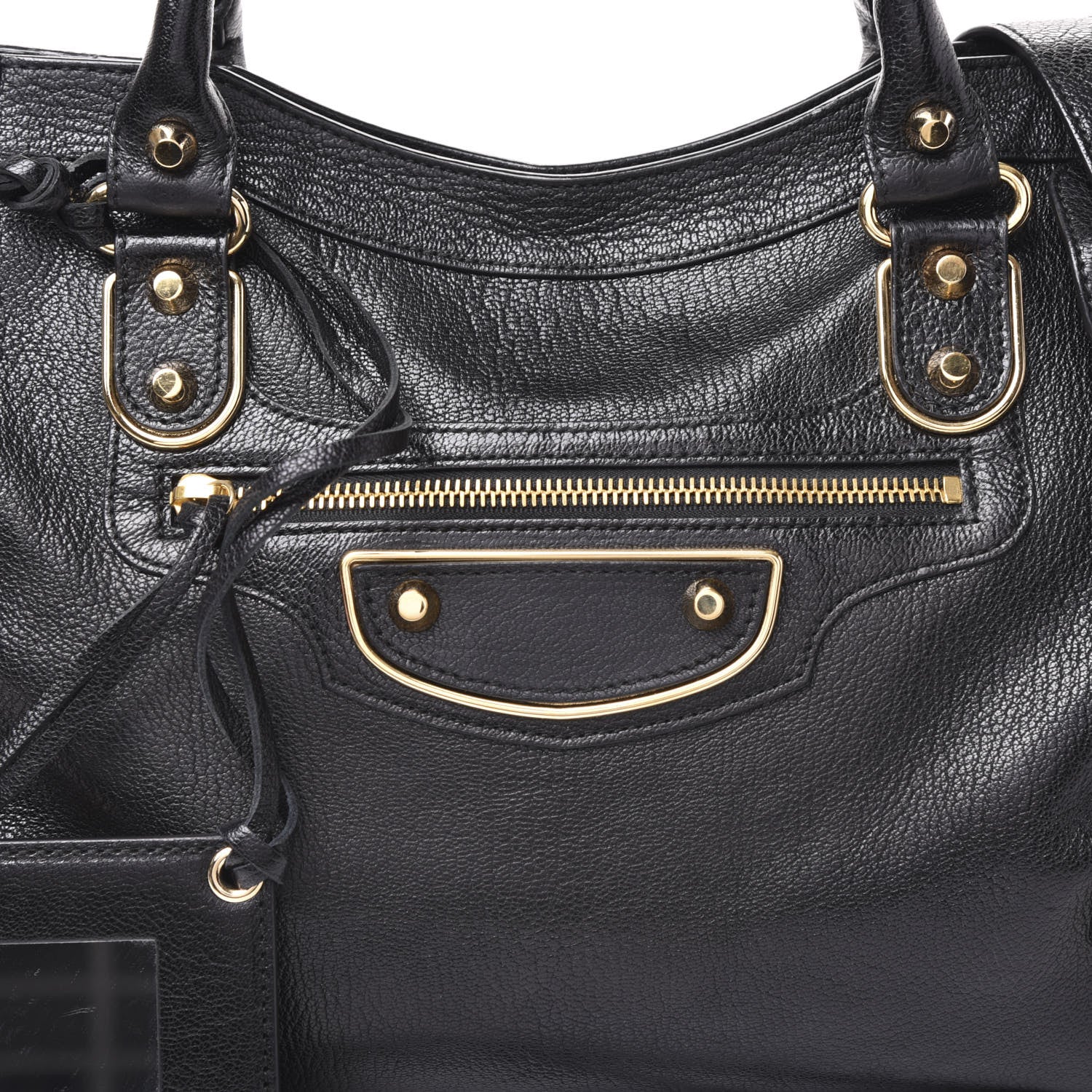 Balenciaga Chevre Gold Metallic Edge Hardware City Black 10 of 10