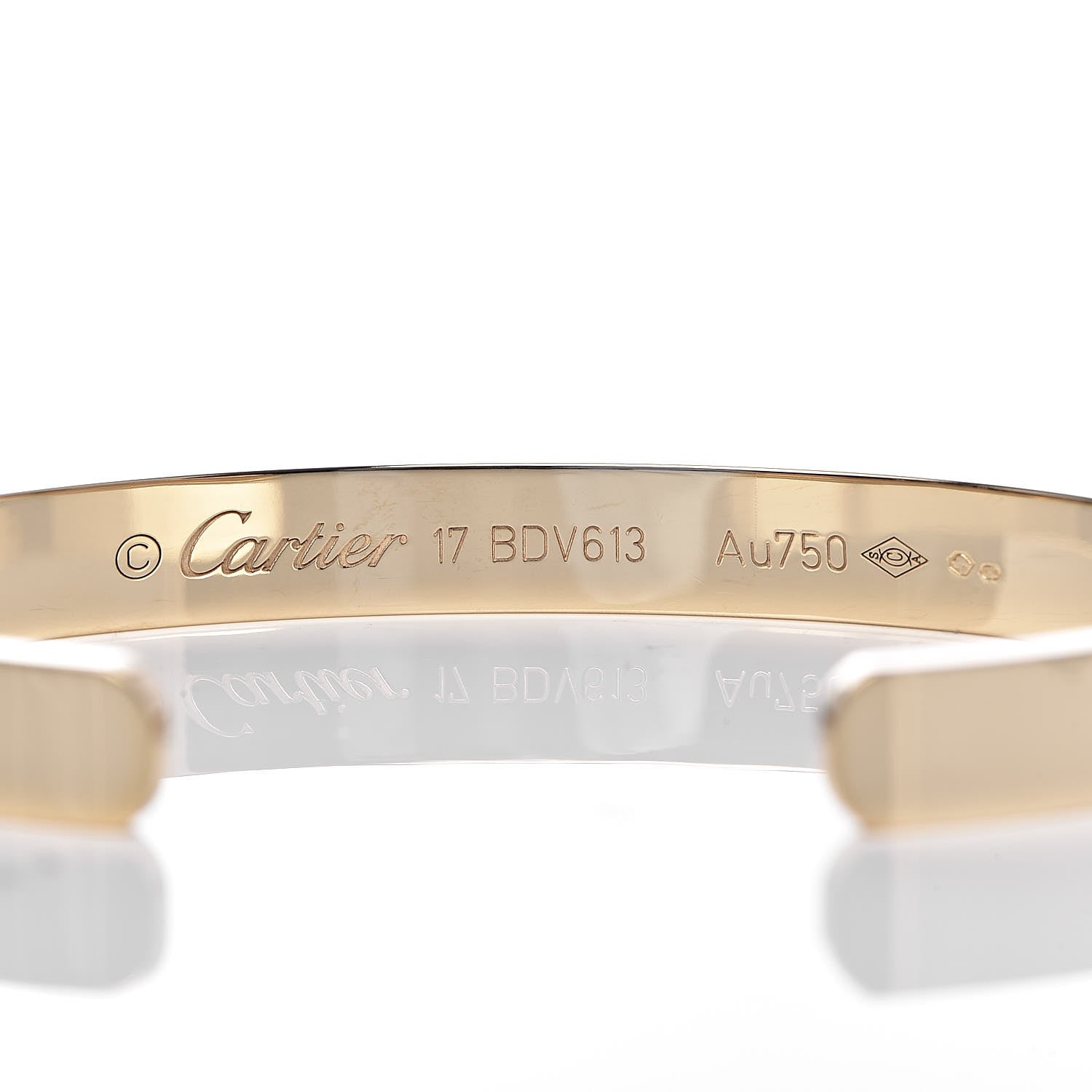 Cartier 18K Yellow Gold LOVE Cuff Bracelet 17 4 of 4