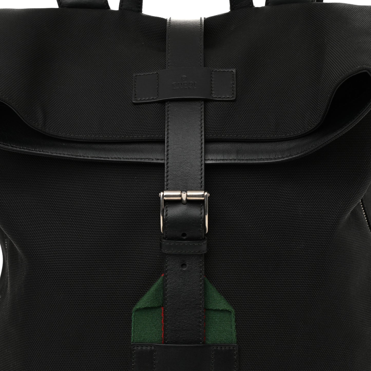 Techno Canvas Web Single Buckle Backpack Black