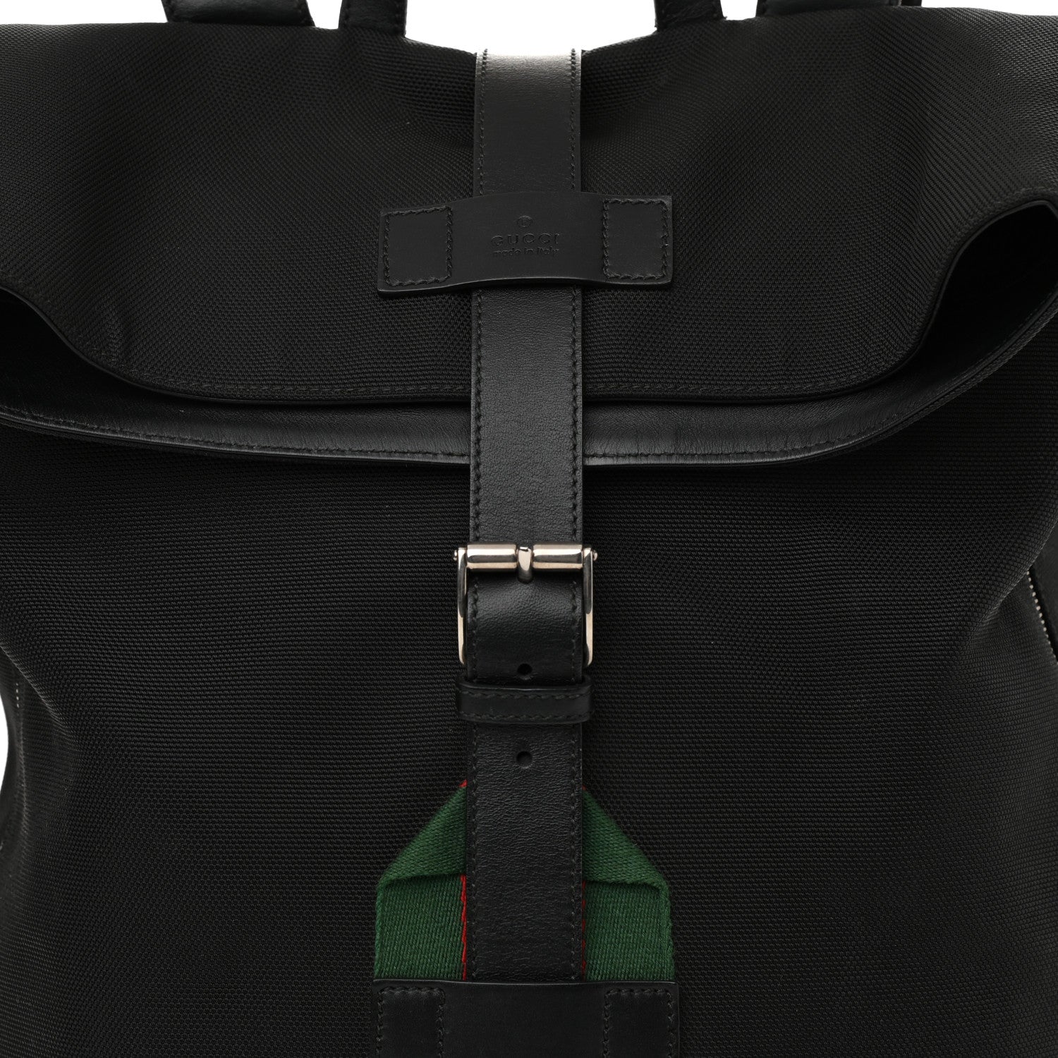 Gucci Techno Canvas Web Single Buckle Backpack Black 8 of 16