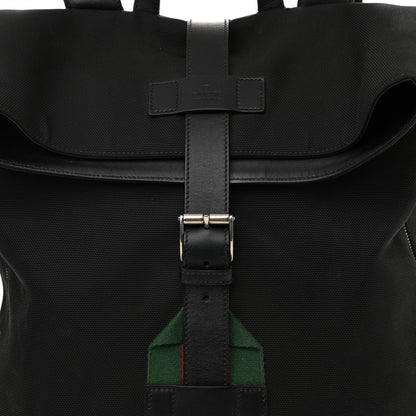 Gucci Techno Canvas Web Single Buckle Backpack Black 8 of 16