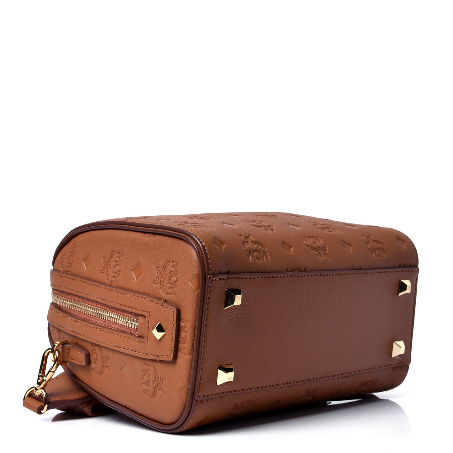 Calfskin Ottomar Monogram Essential Boston Bag Cognac